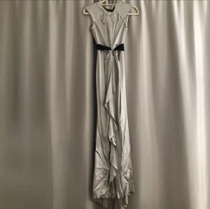 VERA WANG Size 8 Gray Maxi Gown Full Dress Embellished Bridesmaid LAVENDER LABEL - Picture 1 of 5