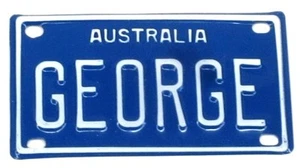 GEORGE NOVELTY NAME MINI TIN AUSTRALIAN LICENSE NUMBER PLATE - Picture 1 of 1
