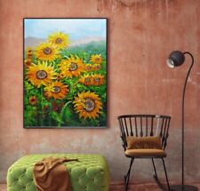 Hand painted Canvas Oil Painting Sunflower Abstract Art Paintings Wall Art Decor