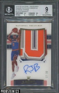 2019-20 National Treasures Stars Stripes RJ Barrett RPA RC Patch AUTO /30 BGS 9