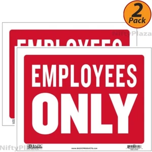 2 Pack - Employees Only Sign, 9 inch X 12 inch, Durable plastic Weatherproof - Picture 1 of 1