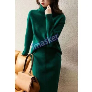 Autumn Suit Skirt 2 Piece Skirt Set Women Winter Sweater 2 Piece Outfit Sweater - Picture 1 of 22