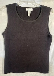 Covington Womens Ribbed Tank Top Black Round Neck Classic Fit Large 14-16 - Picture 1 of 3