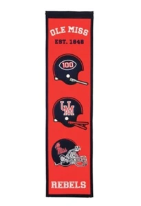Ole Miss Rebels 8" x 32" Premium Heritage Banner NCAA Home Decor Licensed - Picture 1 of 4