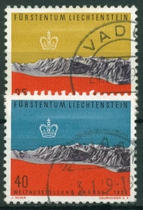 Liechtenstein 1958 Weltausstellung Brüssel Relief 369/70 gestempelt - Bild 1 von 1