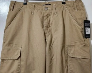 Pantalones True Religion Para Hombre 34x32 Beige Lona Sarga Caqui Carga Utilidad Y2K NUEVO - Imagen 1 de 9