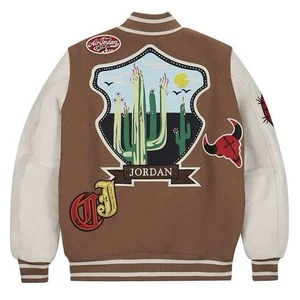 Air Jordan x Travis Scott Varsity Jacke "Antique Brown" DO4103-256 Herren Small - Bild 1 von 4
