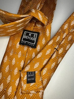 Corbata Ike Behar 100 % seda calabaza dorada con hojas ¡EXCELENTE ESTADO USADA!! Foto 1 de 3
