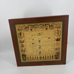 Armadio Tre Alpinisti 1965 Erbe e Spezie Legno Vintage Rack Appx 19"x20" - Foto 1 di 8