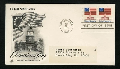 1975 FDC sc 1622 13 Star Flag First Day Cover Philadelphia, Pennsylvania 1 - Image 1 of 2