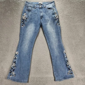 VIP Honey Los Angeles Jeans Womens Plus 0XL Flare Boot Cut Stretch Embroidered - Picture 1 of 12