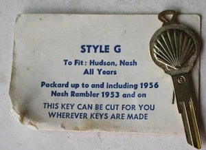 Hudson Packard Nash Rambler Shell Gas & Öl Stil G Schlüssel Blanko Umschlag 1953-56 - - Bild 1 von 1