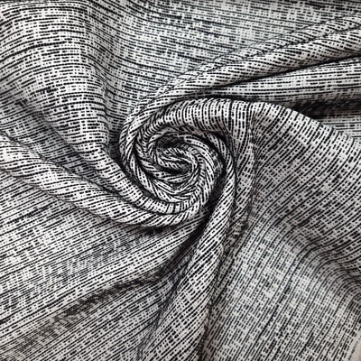 Jacquard Stoff mit geometrischem Muster schwarz, weiß Meterware 0,5 m - Bild 1 von 4