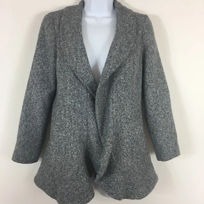 Blazer Coldwater Creek para mujer talla XS talla 4 gris con bolsillos forrados florales delanteros abiertos Foto 1 de 4