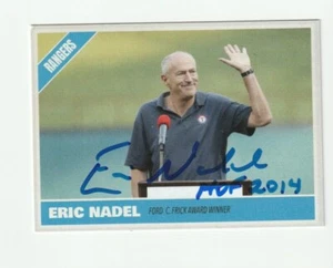 Tarjeta de béisbol firmada por Eric Nadel Texas Rangers auto autógrafo certificado de autenticidad - Imagen 1 de 2