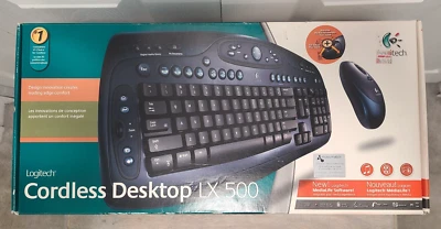 Logitech LX500 Cordless Desktop Keyboard and mouse Set. New Open Box. - Image 1 of 3