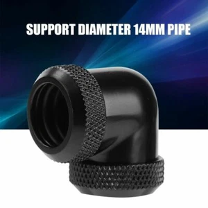 90 Degree Angle Elbow Tube Fitting Connector for PC Water Cooling System OD 14MM - Afbeelding 1 van 8