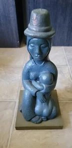 Mutter & Kind Figur Vintage Handarbeit peruanische Skulptur Wohnregal Deko - Bild 1 von 15