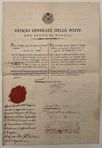 REGNO DI NAPOLI OFFICIO GENERALE DELLE POSTE 1808 DOCUMENTO DI TRASPORTO VALORI - Picture 1 of 6