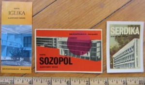 Bulgaria/Bulgarie THREE Hotel Luggage Labels from Collection - 2 - Picture 1 of 1