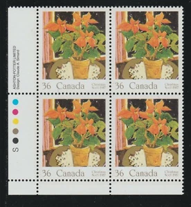 1987 Canada SC# 1148 LL Christmas Poinsettia - Plate Block M-NH Lot# 1915 - Picture 1 of 1