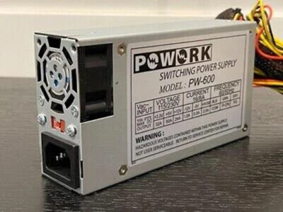 Brand New Powork 600w-MAX FLEX ATX Power Supply with 20+4pin, SATA, PCI-Express - Image 1 of 3