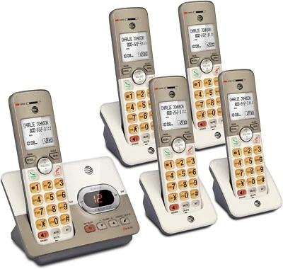 AT&T Expandable Cordless Phone System Answering Machine 5 Handsets Backlit Keys - Image 1 of 4