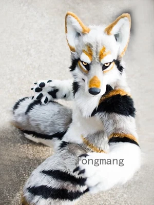 Disfraz integrado de piel Husky perro zorro mascota caminar Halloween traje juego de rol Foto 1 de 3