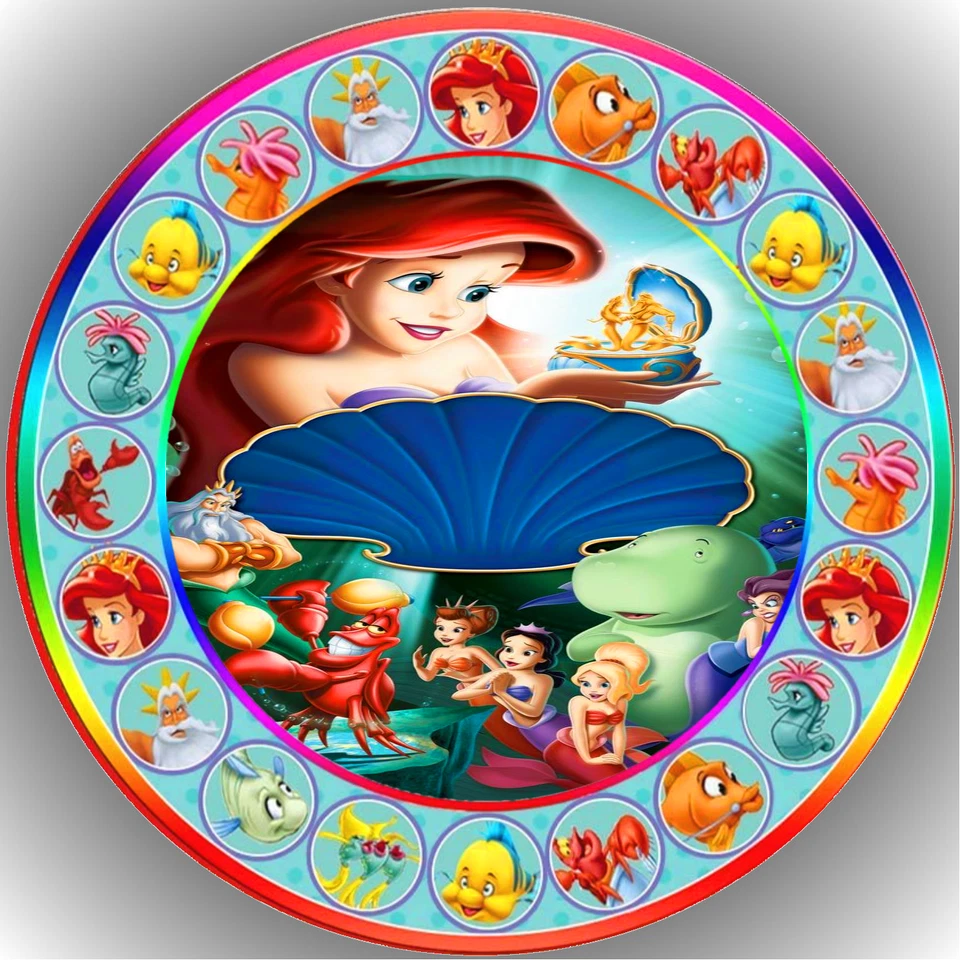 Tortenaufleger Geburtstag Tortenbild Fondant Oblate Arielle die Meerjungfrau P44 - Bild 1 von 1