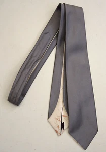 Vtg 50s Countess Mara "Trillico" Silver Grey Silk Tie Unique Art Print 53x2 7/8 - Picture 1 of 9