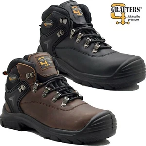 Grafters wasserdichte Sicherheitsstiefel extra breite Stahlzehenkappe Knöchel Arbeitsschuhe Größe - Bild 1 von 3