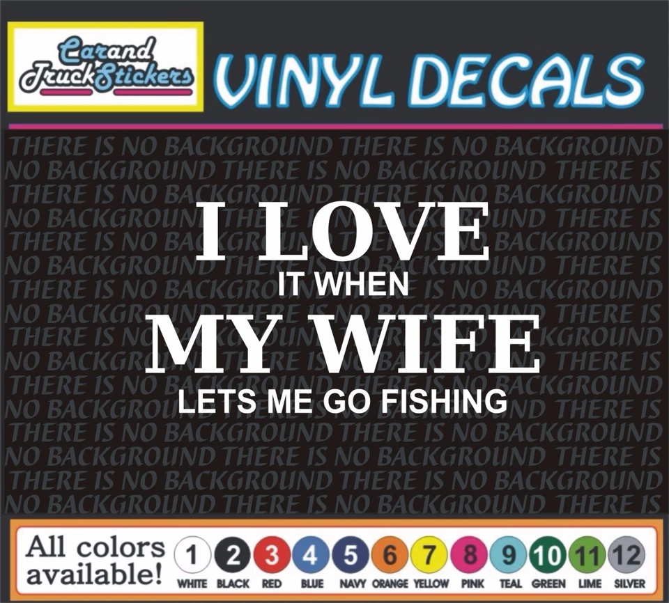 Love my woman divertido pez pesca coche camión barco calcomanías pegatinas  Foto 1 de 1
