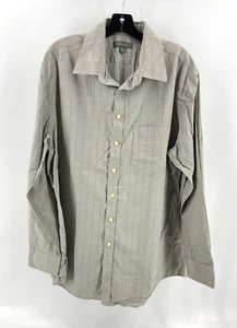 VTG Merona Men's 100% Cotton Gray Plaid Collared Button Shirt Size XL - Picture 1 of 14