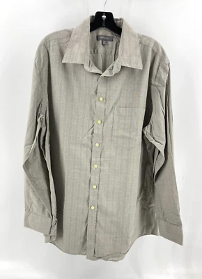 Camisa de Colección Merona Para Hombre 100% Algodón Gris Cuello a Cuadros Botones Talla XL Foto 1 de 4