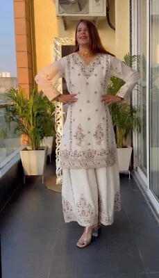 Indisches Damen Party Kleid Pakistanische Salwar Kameez Anzüge Hochzeit Fertig - Bild 1 von 4