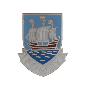 Fowey Cornwall Crest Small Pin Badge - SOUTH WEST SELLER - Picture 1 of 3