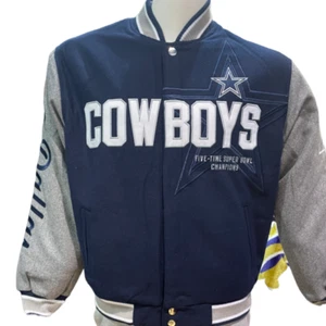 Dallas Cowboys JH Desgin 5 Time Commemorative Reversible Wool Nylon Men's Jacket - Picture 1 of 7