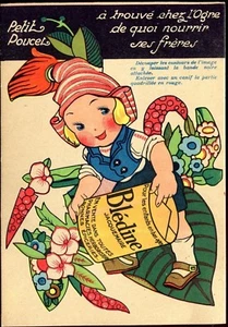 CHROMO DECOUPI PUBLICITE BLEDINE JACQUEMAIRE VILLEFRANCHE LE PETIT POUCET /OGRE - Imagen 1 de 1