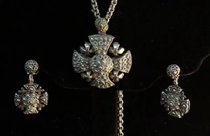 Collar/Pendientes Cruz Cruzada ESTERLINA 1000 Jerusalén DEL RUBIO Estate #B - Imagen 1 de 5