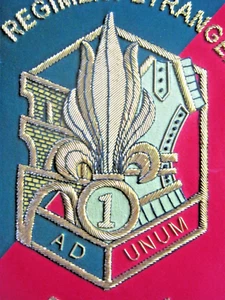 FANION  (CANNETILLE) GENIE LEGION ETRANGERE 1° REG LAUDUN - Picture 1 of 2