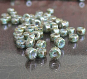 OPAQUE GREEN LUMI Large Hole Matubo Beads 20 Pcs Size2 6mm - Picture 1 of 4
