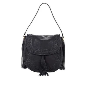 Clever Carriage Piano Boho Handcrafted Leather Satchel Black NWT HSN 702657 - Picture 1 of 4