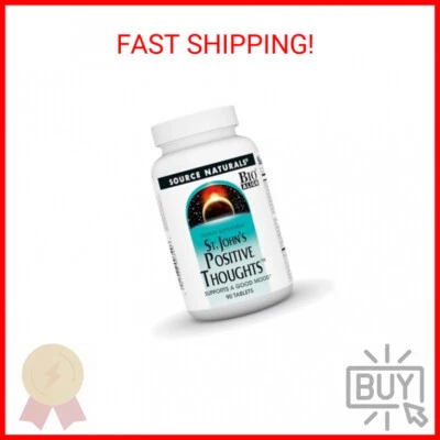 Source Naturals St. John's Pensamentos Positivos, Suporta Um Bom Humor* - 90 Comprimidos - Imagem 1 de 2