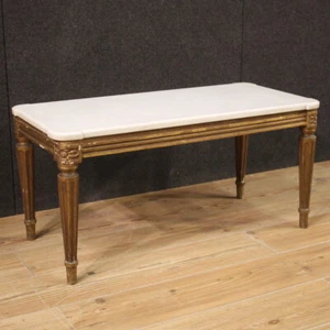 Kaffeetisch Ebene IN Marmor Holz Golden Mobil Antik Stil Xx Jahrhundert - Picture 1 of 12