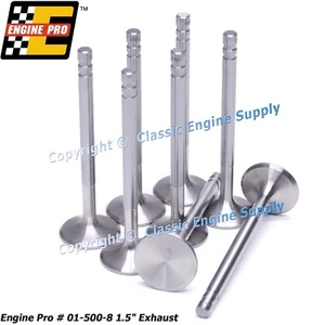 Engine Pro sb Chevy Stainless Steel Exhaust Valve Set 1.5" x 4.910" - Picture 1 of 3