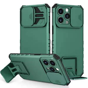 Camera Slide Hybrid Stand Case Cover For iPhone 14 Pro Max 13 12 11 14 Plus Pro - Picture 1 of 28