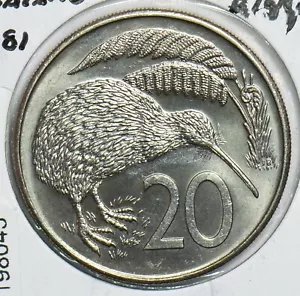 New Zealand 1981 20 Cents Kiwi Bird animal 198045 combine shipping - Picture 1 of 2