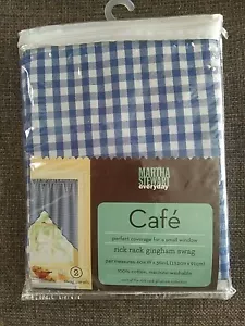 Martha Stewart rick rack gingham swag, pair measures 60"x36" - Picture 1 of 4