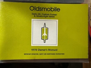 OLDSMOBILE DELTA 88 1978, CUSTOM CRUISER, NOVANTOTTO MANUALE PROPRIETARI - Foto 1 di 3