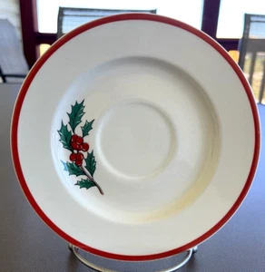 Taylor Smith Taylor, Holly and Spruce, Set of 4 Saucers Only, No Cups 6 5/8" Dia - Picture 1 of 3